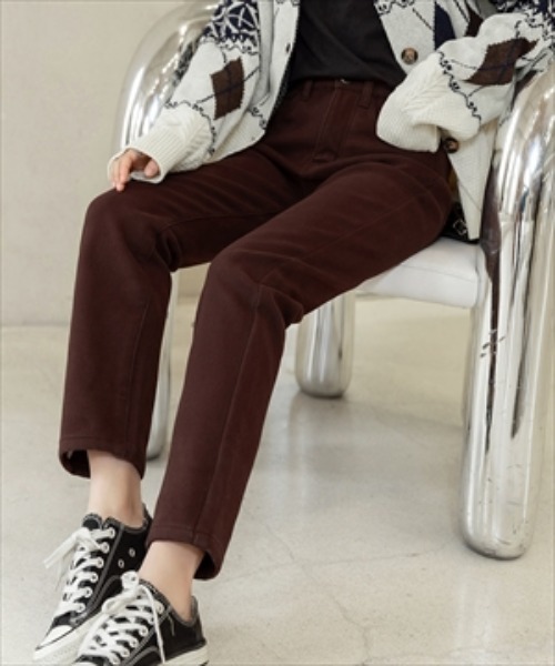 DAY CLOSET（デイ クローゼット）の「レディース 裏起毛ハイウエストストレッチデニムパンツ（デニムパンツ・レディース・ブラウン/アイボリー・S/M/L/2XL/XL/4XL/3XL）」の13枚目の写真