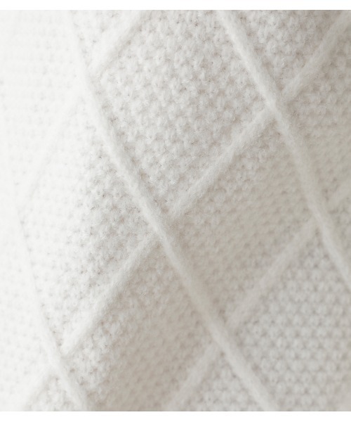 AZUL by moussy(アズールバイマウジー)の「DIAGONAL LATTICE KNIT/ダイアゴナルラティスニット(ニット/セーター・メンズ・ライトピンク/ホワイト/ブラック・LARGE/SMALL/MEDIUM)」の14枚目の写真