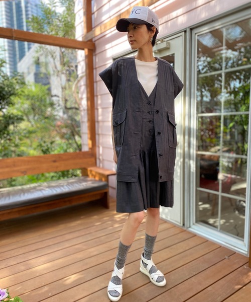 リネンmixワッシャーサロペットパンツ（サロペット