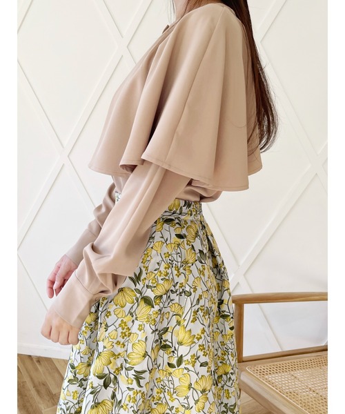 HALUHIROINE（ハルヒロイン）の「ケープ風ブラウス（シャツ/ブラウス・レディース・ライトブルー/ベージュ・FREE）」の6枚目の写真