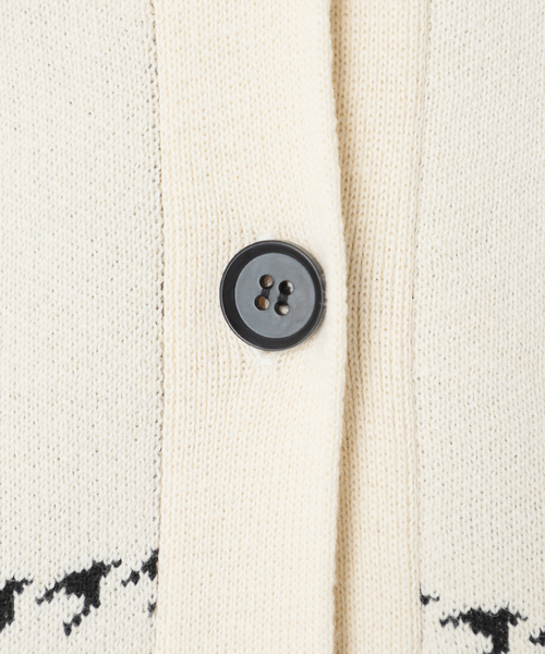 Simplicite（サンプリシテ）の「WジャガードVカーディガン◆（ニット/セーター・レディース・ホワイト/ブラック/ブルー系その他・FREE）」の7枚目の写真