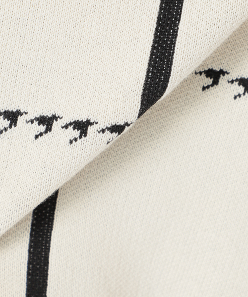 Simplicite（サンプリシテ）の「WジャガードVカーディガン◆（ニット/セーター・レディース・ホワイト/ブラック/ブルー系その他・FREE）」の5枚目の写真