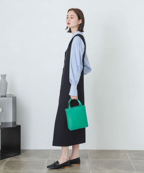 SENSE OF PLACE by URBAN RESEARCH（センスオブプレイスバイアーバンリサーチ）の「『One-C/低身長向けサイズ展開あり』フロントボタンジャンパースカート（ジャンパースカート・レディース・アイボリー/ブラック・ONE/SHORT）」の13枚目の写真