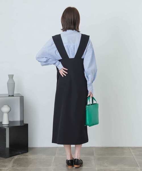 SENSE OF PLACE by URBAN RESEARCH（センスオブプレイスバイアーバンリサーチ）の「『One-C/低身長向けサイズ展開あり』フロントボタンジャンパースカート（ジャンパースカート・レディース・アイボリー/ブラック・ONE/SHORT）」の16枚目の写真