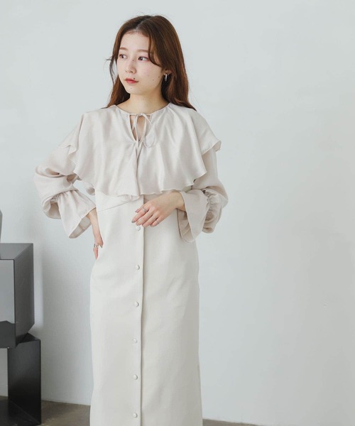 SENSE OF PLACE by URBAN RESEARCH（センスオブプレイスバイアーバンリサーチ）の「『One-C/低身長向けサイズ展開あり』フロントボタンジャンパースカート（ジャンパースカート・レディース・アイボリー/ブラック・ONE/SHORT）」の17枚目の写真