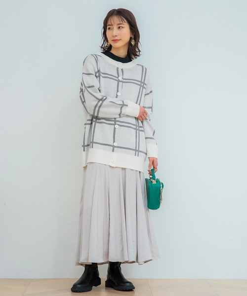 GeeRA（ジーラ）の「前後2WAYジャガードニットカーディガン（カーディガン/ボレロ・レディース・ブラック/オフホワイト・MEDIUM/LARGE）」の11枚目の写真