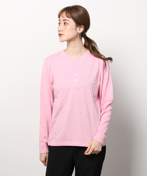 INNOCENT（イノセント）の「『RDS』ヘンリーネックスラブ天竺カットソー（Tシャツ/カットソー・レディース・ホワイト/ブラック/ベージュ/ネイビー/グレー/カーキ/ライトピンク・X-LARGE/MEDIUM/LARGE）」の15枚目の写真