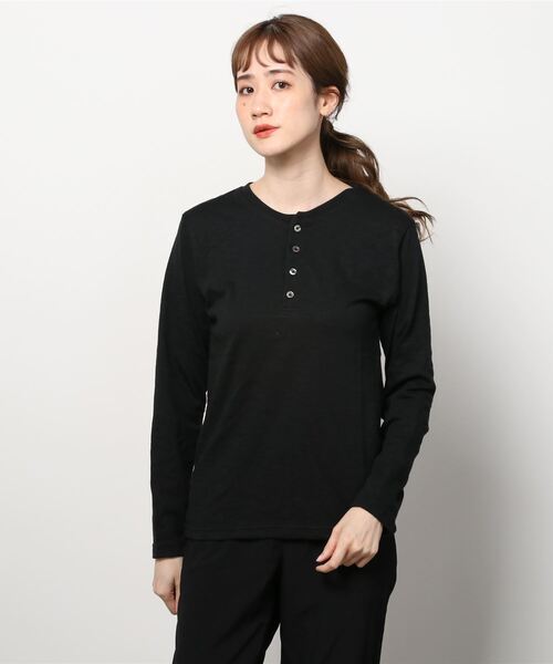 INNOCENT（イノセント）の「『RDS』ヘンリーネックスラブ天竺カットソー（Tシャツ/カットソー・レディース・ホワイト/ブラック/ベージュ/ネイビー/グレー/カーキ/ライトピンク・X-LARGE/MEDIUM/LARGE）」の17枚目の写真