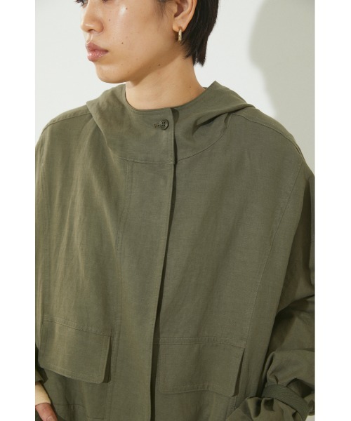 BLACK BY MOUSSY(ブラックバイマウジー)の「military hoodie coat(ミリタリーフーディコート)(その他アウター・レディース・ホワイト/カーキ・FREE)」の10枚目の写真