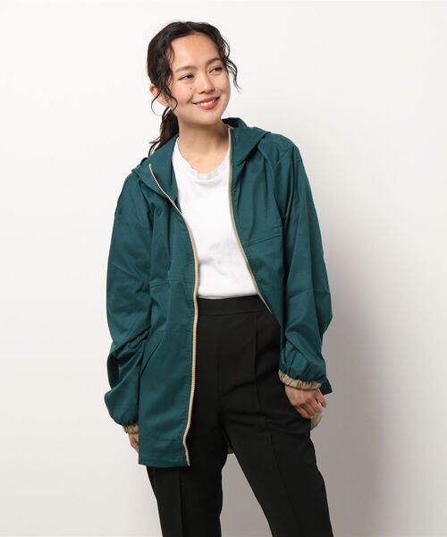 KRIFF MAYER Lady's Collection（クリフメイヤーレディースコレクション）の「さらさらエアーフードJK（ナイロンジャケット・レディース・カラフル/レンガ/パープル/ベージュ/グリーン/チャコール/その他5・MEDIUM/LARGE）」の4枚目の写真