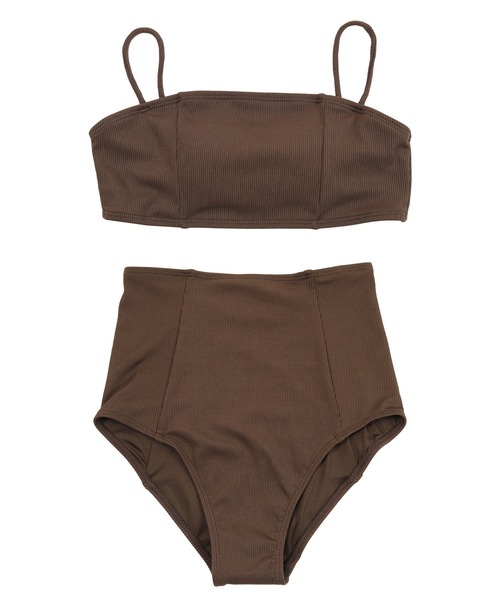 SEA DRESS（シードレス）の「ﾊｲｳｴｽﾄ×ｼﾝﾌﾟﾙﾘﾌﾞﾋﾞｷﾆ/水着（水着・レディース・チェリーピンク/ブラウン/グリーン・L/S/M）」の5枚目の写真