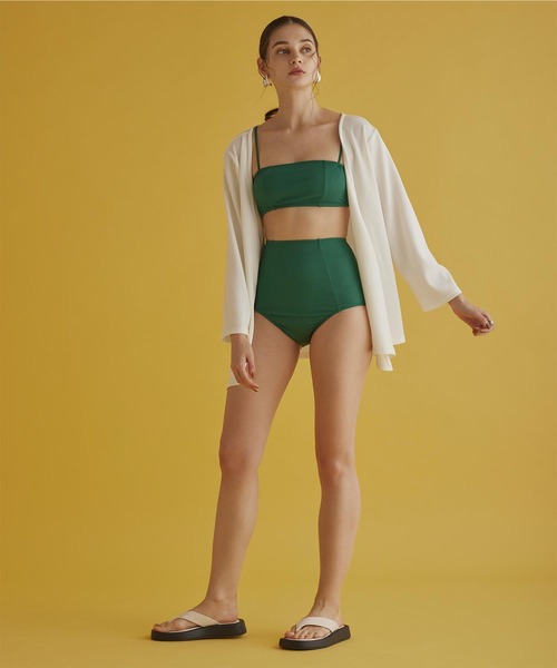 SEA DRESS（シードレス）の「ﾊｲｳｴｽﾄ×ｼﾝﾌﾟﾙﾘﾌﾞﾋﾞｷﾆ/水着（水着・レディース・チェリーピンク/ブラウン/グリーン・L/S/M）」の11枚目の写真