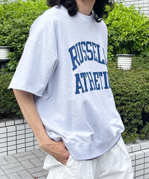 カレッジ2段ロゴ半袖スウェットT