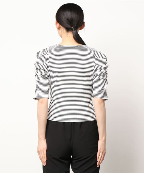 prose verse（プロズヴェール）の「パワショルリブボーダーカットソー（Tシャツ/カットソー・レディース・ブラック/アイボリー/イエロー/グリーン・MEDIUM）」の5枚目の写真