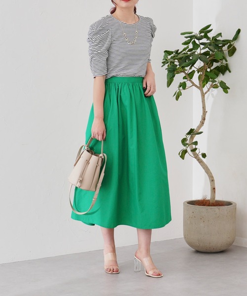 prose verse（プロズヴェール）の「パワショルリブボーダーカットソー（Tシャツ/カットソー・レディース・ブラック/アイボリー/イエロー/グリーン・MEDIUM）」の10枚目の写真