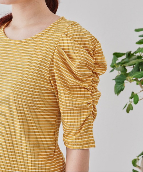 prose verse（プロズヴェール）の「パワショルリブボーダーカットソー（Tシャツ/カットソー・レディース・ブラック/アイボリー/イエロー/グリーン・MEDIUM）」の20枚目の写真