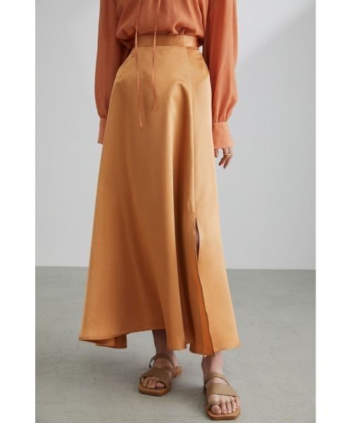 STYLEMIXER（スタイルミキサー）の「スリットサテンナロースカート（スカート・レディース・ブラック/ライトグリーン/オレンジ・SMALL/X-SMALL/MEDIUM）」の22枚目の写真