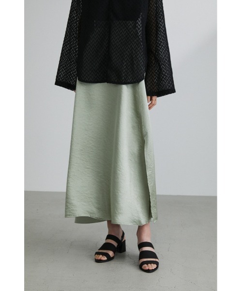 STYLEMIXER（スタイルミキサー）の「スリットサテンナロースカート（スカート・レディース・ブラック/ライトグリーン/オレンジ・SMALL/X-SMALL/MEDIUM）」の14枚目の写真