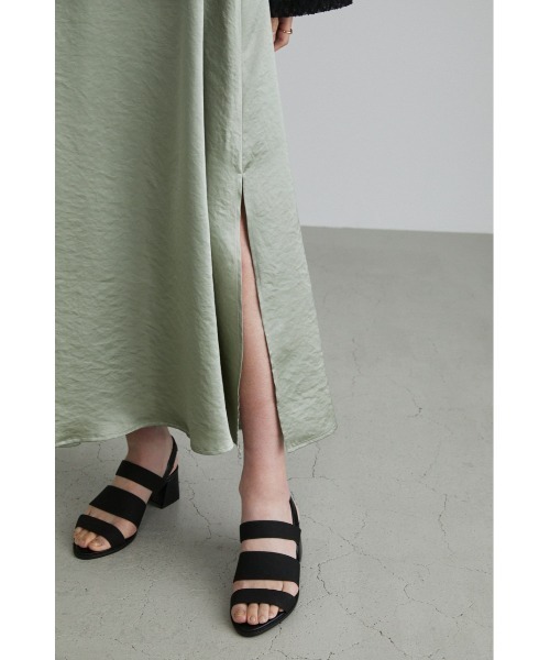 STYLEMIXER（スタイルミキサー）の「スリットサテンナロースカート（スカート・レディース・ブラック/ライトグリーン/オレンジ・SMALL/X-SMALL/MEDIUM）」の15枚目の写真