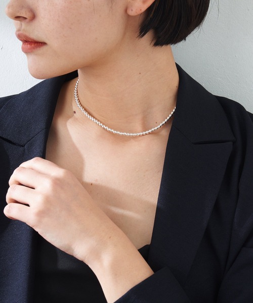 PAPILLONNER（パピヨネ）の「PAPILLONNER/パピヨネ/シルバーボールネックレス（ネックレス・レディース・シルバー・FREE）」の6枚目の写真