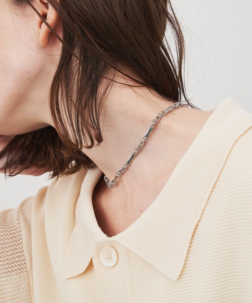 AIVER（アイバー）の「AIVER　ボーンチョーカーネックレス（ネックレス・メンズ・シルバー・FREE）」の5枚目の写真