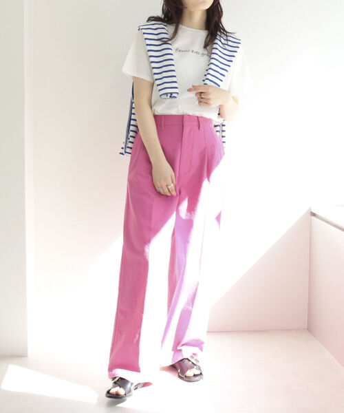 fredy emue（フレディエミュ）の「シルケットちびロゴTシャツ（Tシャツ/カットソー・レディース・オフホワイト/チャコールグレー・38）」の20枚目の写真