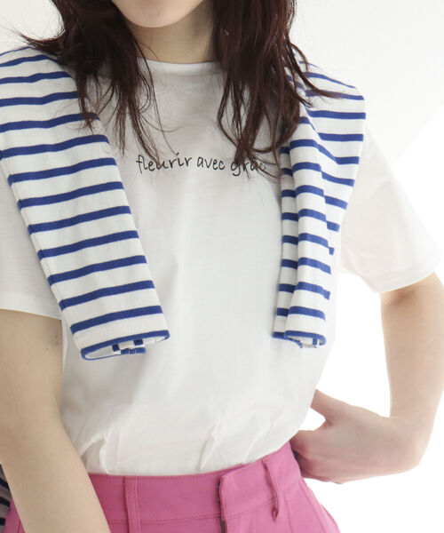 fredy emue（フレディエミュ）の「シルケットちびロゴTシャツ（Tシャツ/カットソー・レディース・オフホワイト/チャコールグレー・38）」の17枚目の写真