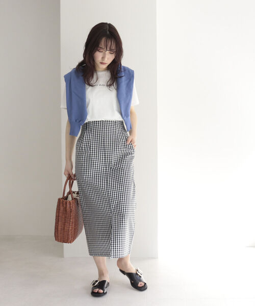 fredy emue（フレディエミュ）の「シルケットちびロゴTシャツ（Tシャツ/カットソー・レディース・オフホワイト/チャコールグレー・38）」の16枚目の写真