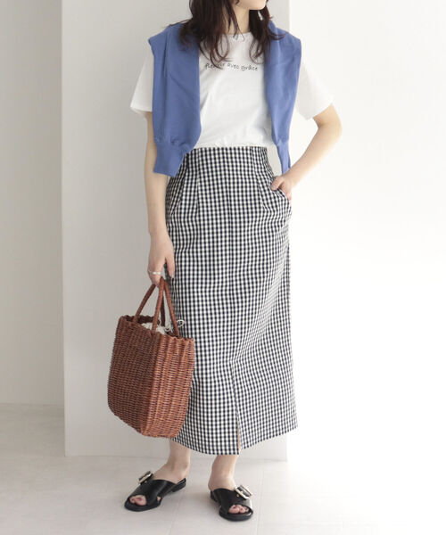 fredy emue（フレディエミュ）の「シルケットちびロゴTシャツ（Tシャツ/カットソー・レディース・オフホワイト/チャコールグレー・38）」の15枚目の写真