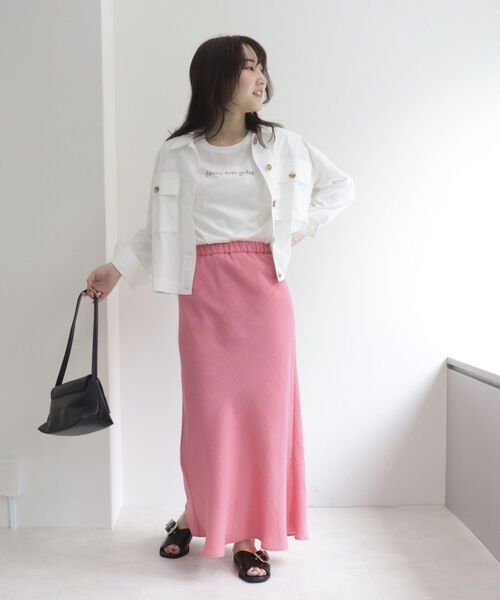 fredy emue（フレディエミュ）の「シルケットちびロゴTシャツ（Tシャツ/カットソー・レディース・オフホワイト/チャコールグレー・38）」の9枚目の写真