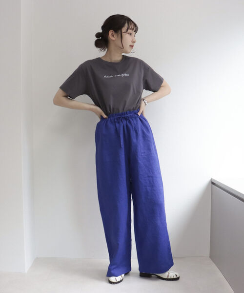 fredy emue（フレディエミュ）の「シルケットちびロゴTシャツ（Tシャツ/カットソー・レディース・オフホワイト/チャコールグレー・38）」の8枚目の写真