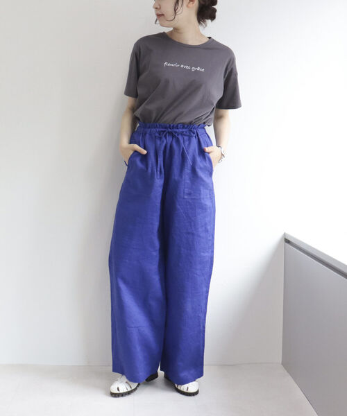 fredy emue（フレディエミュ）の「シルケットちびロゴTシャツ（Tシャツ/カットソー・レディース・オフホワイト/チャコールグレー・38）」の7枚目の写真