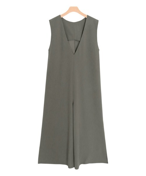 Pierrot（ピエロ）の「ペアスキンVネックオールインワン（サロペット/オーバーオール・レディース・ブラック/カーキ/ネイビー・M/L）」の9枚目の写真