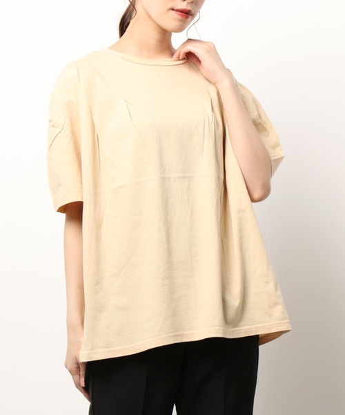 RNA-N(アールエヌエーエヌ)の「M1876 タックデザインプルオーバー(Tシャツ/カットソー・レディース・グリーン/スミクロ/ベージュ・MEDIUM)」の1枚目の写真