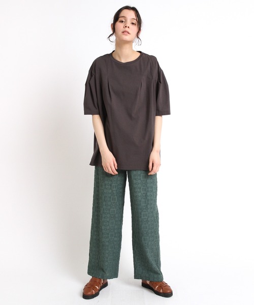 RNA-N(アールエヌエーエヌ)の「M1876 タックデザインプルオーバー(Tシャツ/カットソー・レディース・グリーン/スミクロ/ベージュ・MEDIUM)」の20枚目の写真