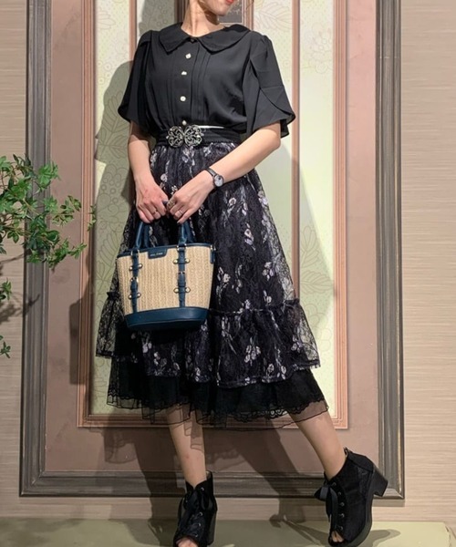 axes femme　アクシーズファム　トップス　ワンピース axes femme（アクシーズファム）の「パイピング花柄ワンピ