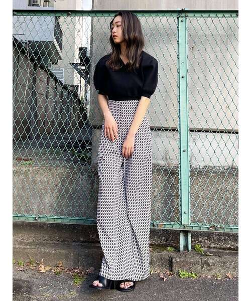 EMODA（エモダ）の「スーパーハイウエストワイドパンツ（その他パンツ・レディース・ブラック/ブルー/その他・SMALL/MEDIUM）」の9枚目の写真