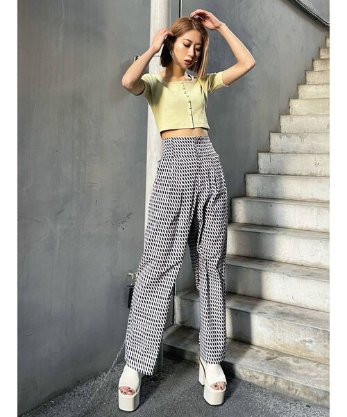 EMODA（エモダ）の「スーパーハイウエストワイドパンツ（その他パンツ・レディース・ブラック/ブルー/その他・SMALL/MEDIUM）」の10枚目の写真