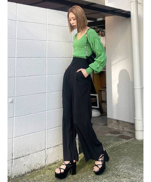 EMODA（エモダ）の「スーパーハイウエストワイドパンツ（その他パンツ・レディース・ブラック/ブルー/その他・SMALL/MEDIUM）」の17枚目の写真