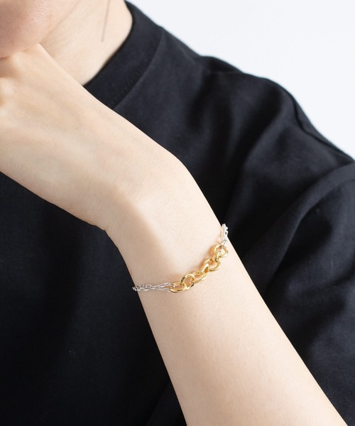 JUICY ROCK（ジューシーロック）の「CYCRO/GP(SV925)/SV925 3コンビチェーンブレスレット（ブレスレット・レディース・ゴールド・ONE SIZE）」の6枚目の写真