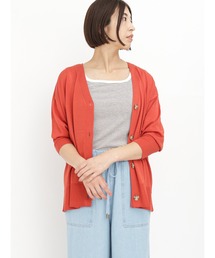 シアーVネックニットカーディガン