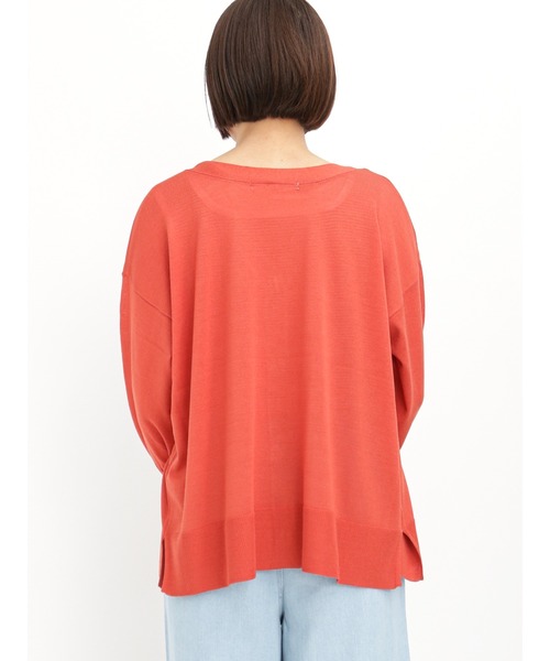 Lugnoncure(ルノンキュール)の「シアーVネックニットカーディガン(カーディガン/ボレロ・レディース・ブラック/オレンジ/グリーン・フリ-)」の5枚目の写真