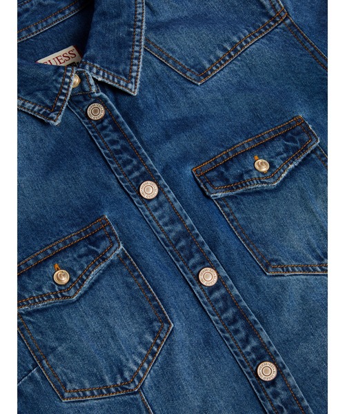 Guess（ゲス）の「Vivi Denim Dress（ワンピース・レディース・インディゴブルー・SMALL/MEDIUM/X-SMALL）」の3枚目の写真