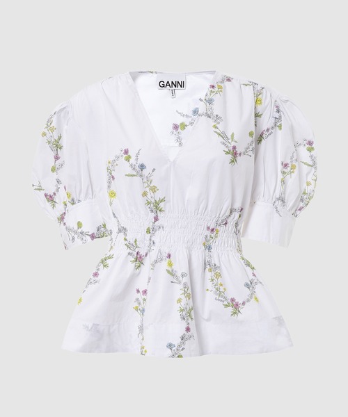 Printed Cotton Poplin（シャツ/ブラウス）｜GANNI（ガニー）の