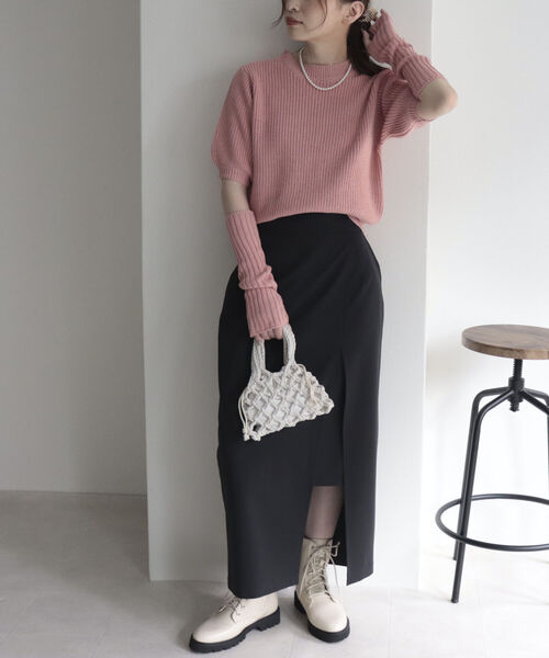 fredy emue（フレディエミュ）の「レイヤードナロースカート（スカート・レディース・ブラック/グレー・38/36）」の17枚目の写真