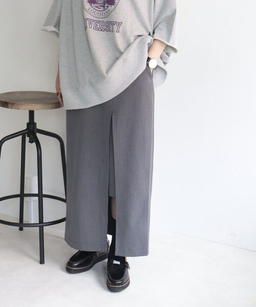 fredy emue（フレディエミュ）の「レイヤードナロースカート（スカート・レディース・ブラック/グレー・38/36）」の8枚目の写真