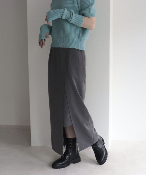 fredy emue（フレディエミュ）の「レイヤードナロースカート（スカート・レディース・ブラック/グレー・38/36）」の16枚目の写真