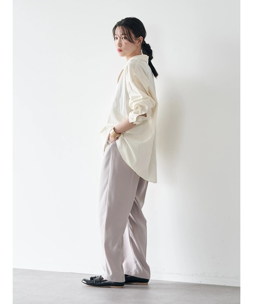 earth music&ecology（アースミュージックアンドエコロジー）の「スキッパーシャツ（シャツ/ブラウス・レディース・ブルー/アイボリー/ブラウン・FREE）」の8枚目の写真