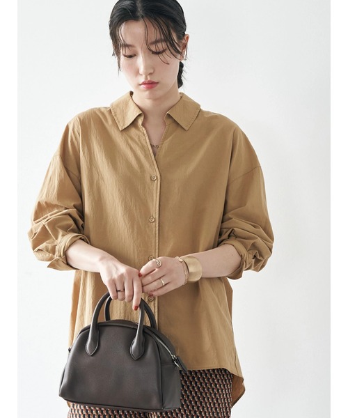 earth music&ecology（アースミュージックアンドエコロジー）の「スキッパーシャツ（シャツ/ブラウス・レディース・ブルー/アイボリー/ブラウン・FREE）」の11枚目の写真