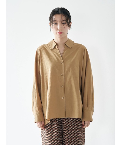 earth music&ecology（アースミュージックアンドエコロジー）の「スキッパーシャツ（シャツ/ブラウス・レディース・ブルー/アイボリー/ブラウン・FREE）」の12枚目の写真